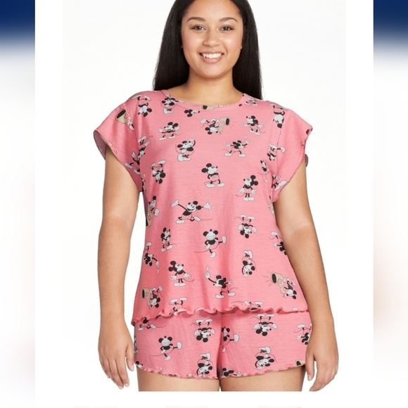 Disney's Mickey Mouse Women's Extra Large 16/18 Shortie Pajama Set - Picture 6 of 9
